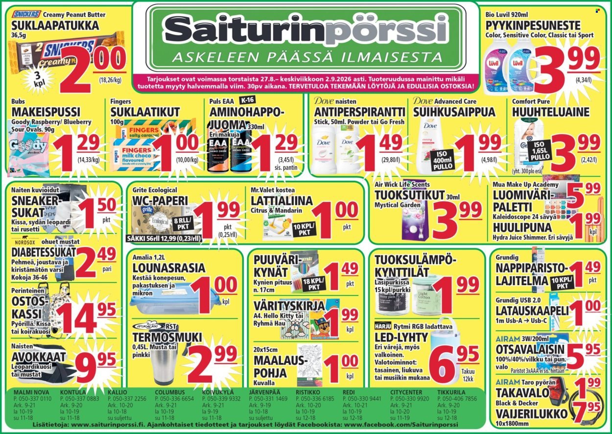 SAITURINPÖRSSI tarjoukset - Alkaen TO 27.8.2026