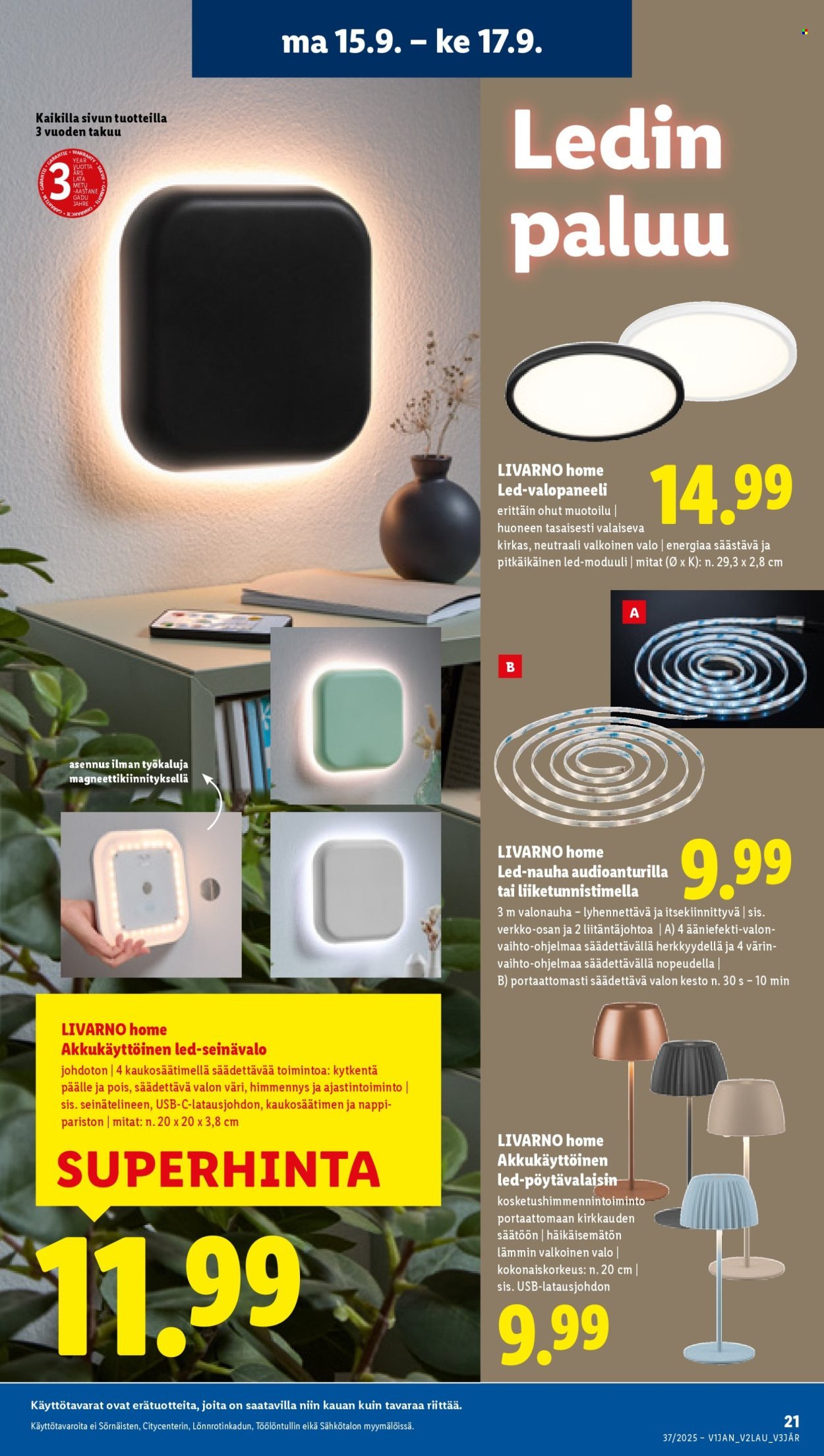 LIDL tarjoukset - Alkaen TO 11.9.2025 (2025-09-11 - 2025-09-17)