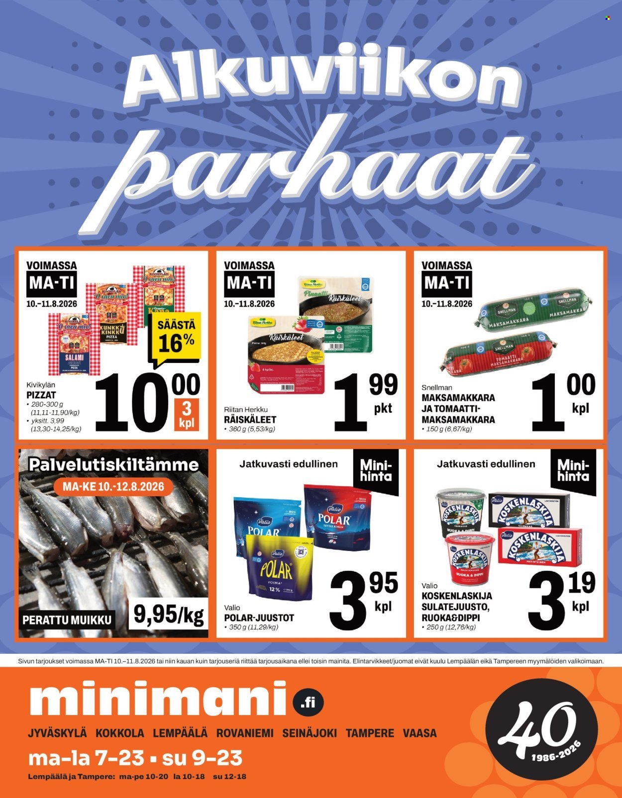 MINIMANI tarjoukset - Alkaen MA 10.8.2026