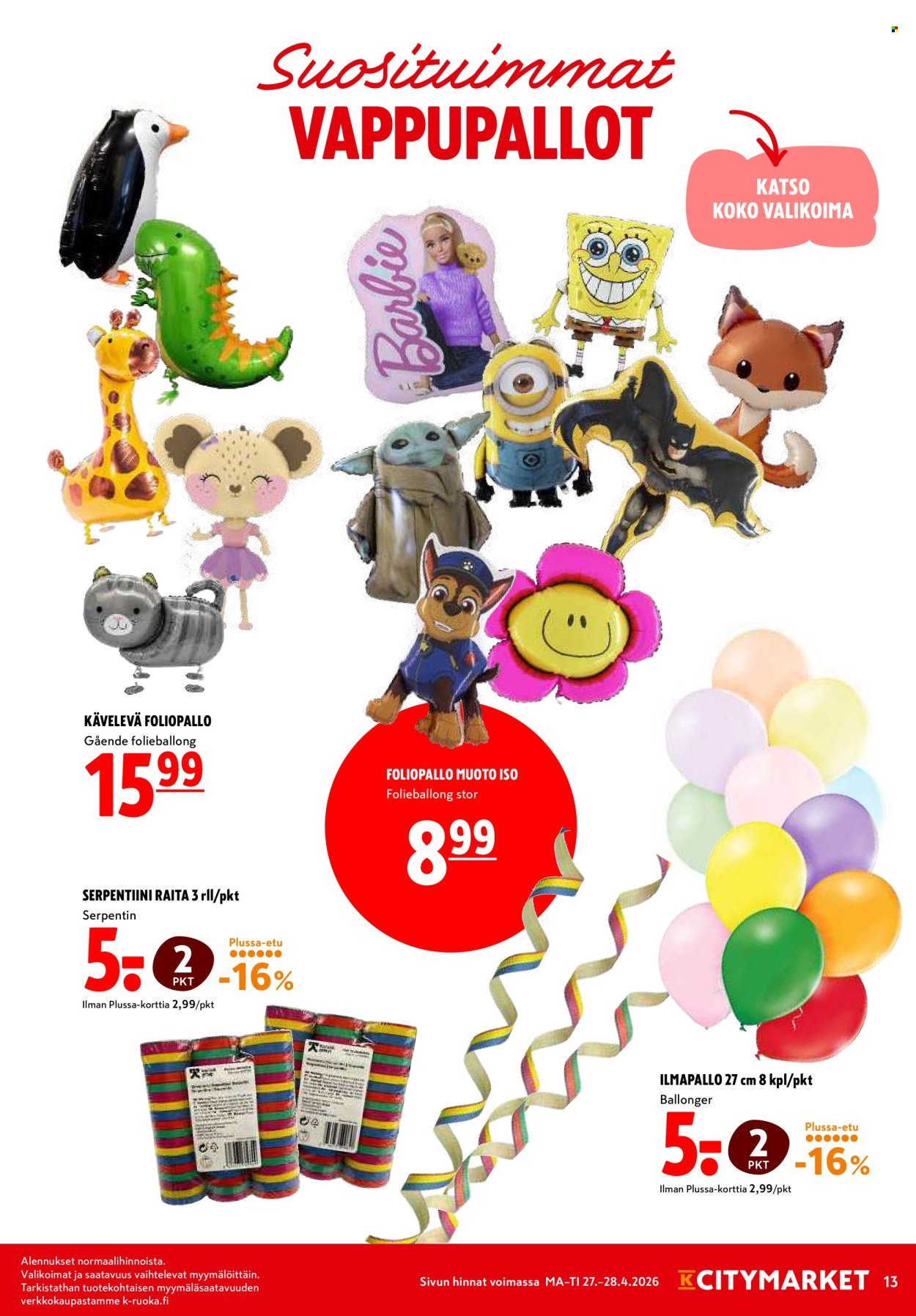 K-CITYMARKET tarjoukset - Alkaen MA 27.4.2026
