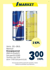 S-MARKET tarjoukset - Red Bull energiajuomat