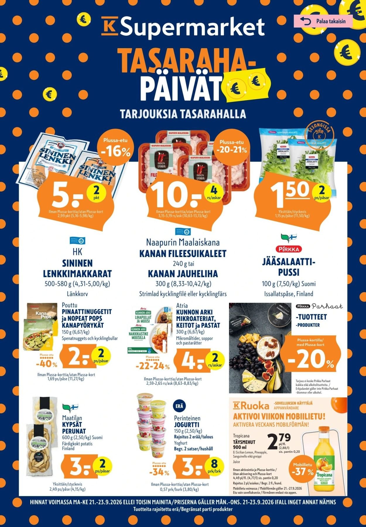 K-SUPERMARKET tarjoukset - Tasaraha-päivät