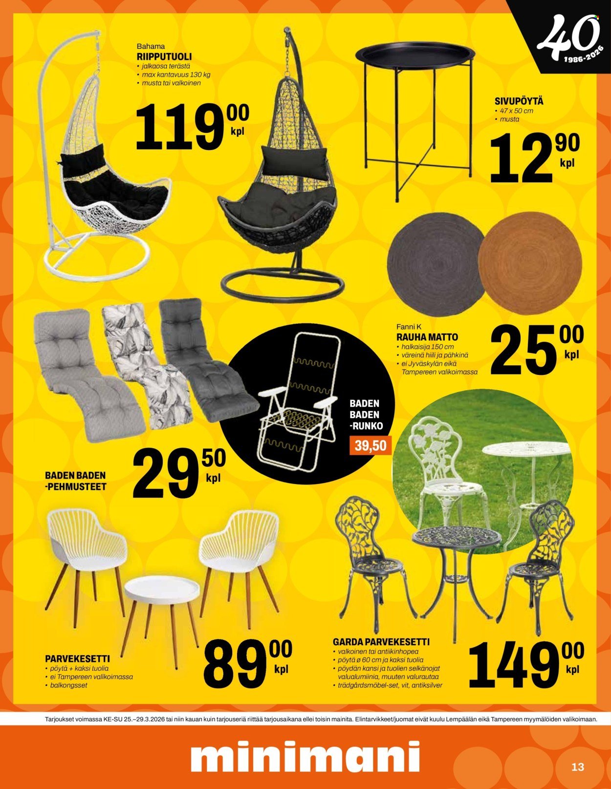 MINIMANI tarjoukset - Alkaen KE 25.3.2026