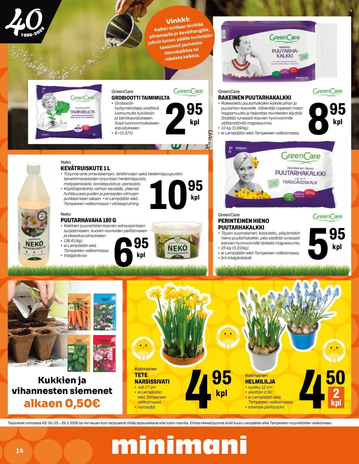 MINIMANI tarjoukset - Alkaen KE 25.3.2026