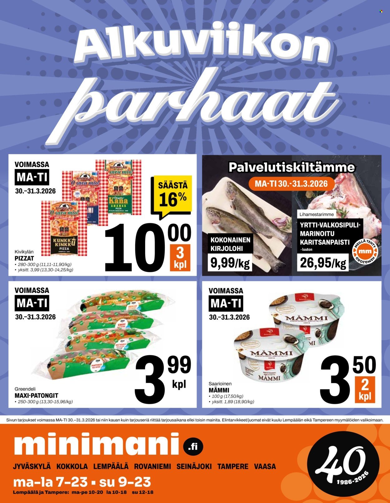 MINIMANI tarjoukset - Alkaen KE 25.3.2026