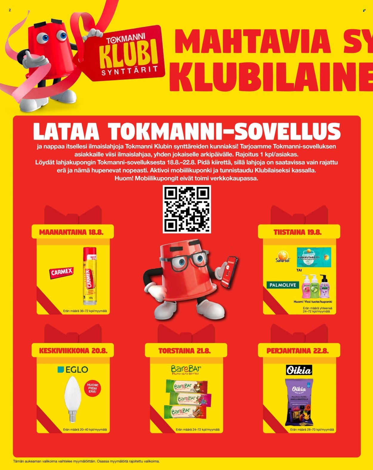 TOKMANNI tarjoukset - Tarjoussanomat (2025-08-18 - 2025-08-24)