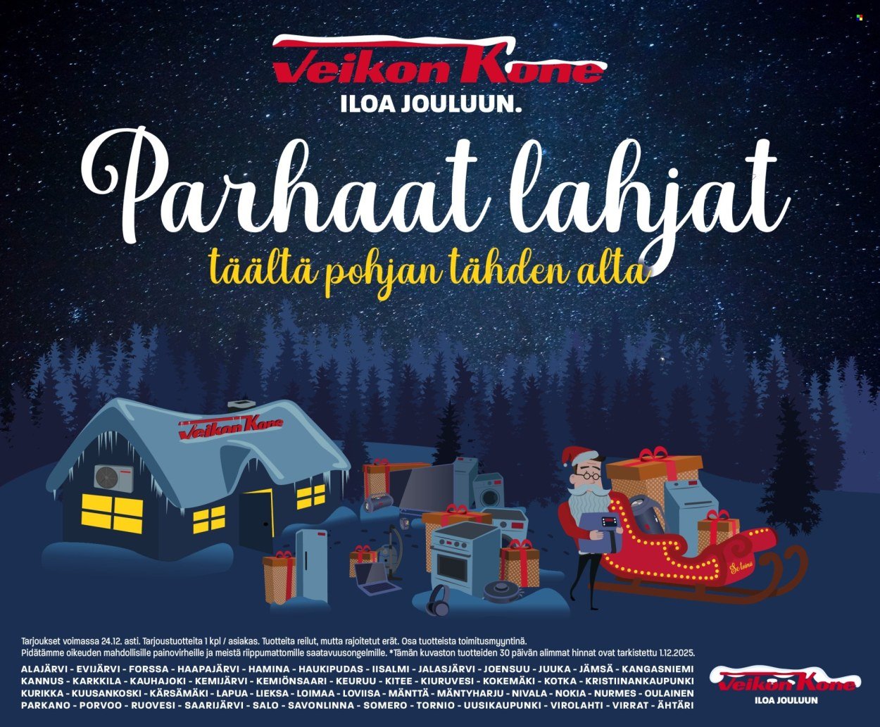 VEIKON KONE tarjoukset - Alkaen TI 9.12.2025