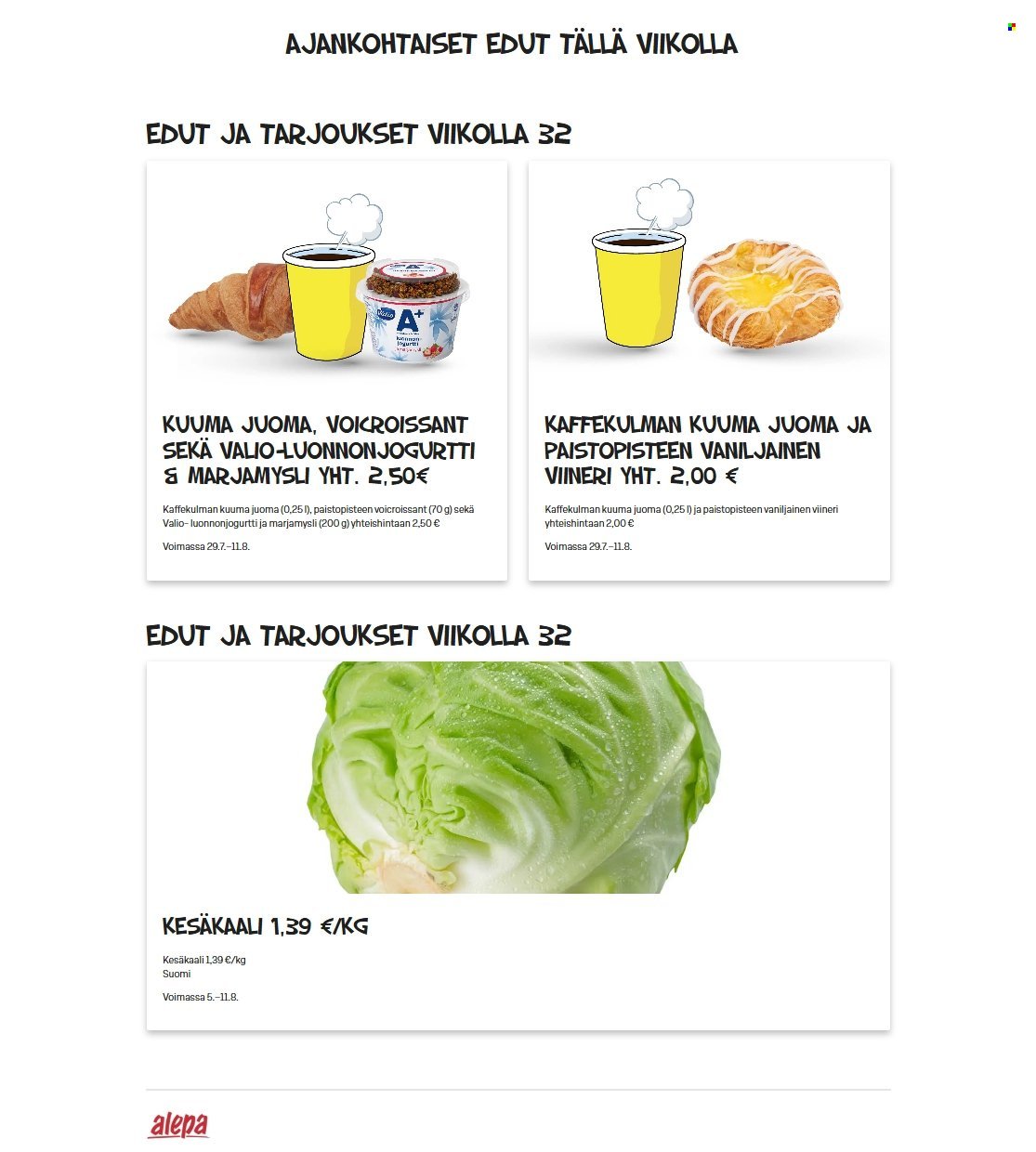 ALEPA tarjoukset - Alkaen KE 5.8.2026