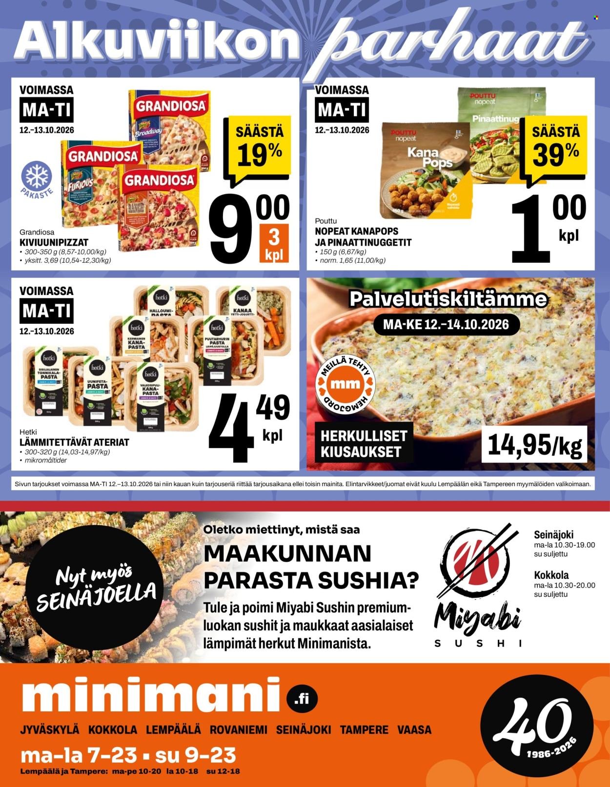 MINIMANI tarjoukset - Alkaen KE 7.10.2026