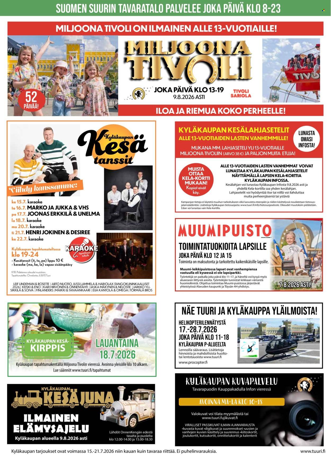 TUURI tarjoukset - Alkaen KE 15.7.2026