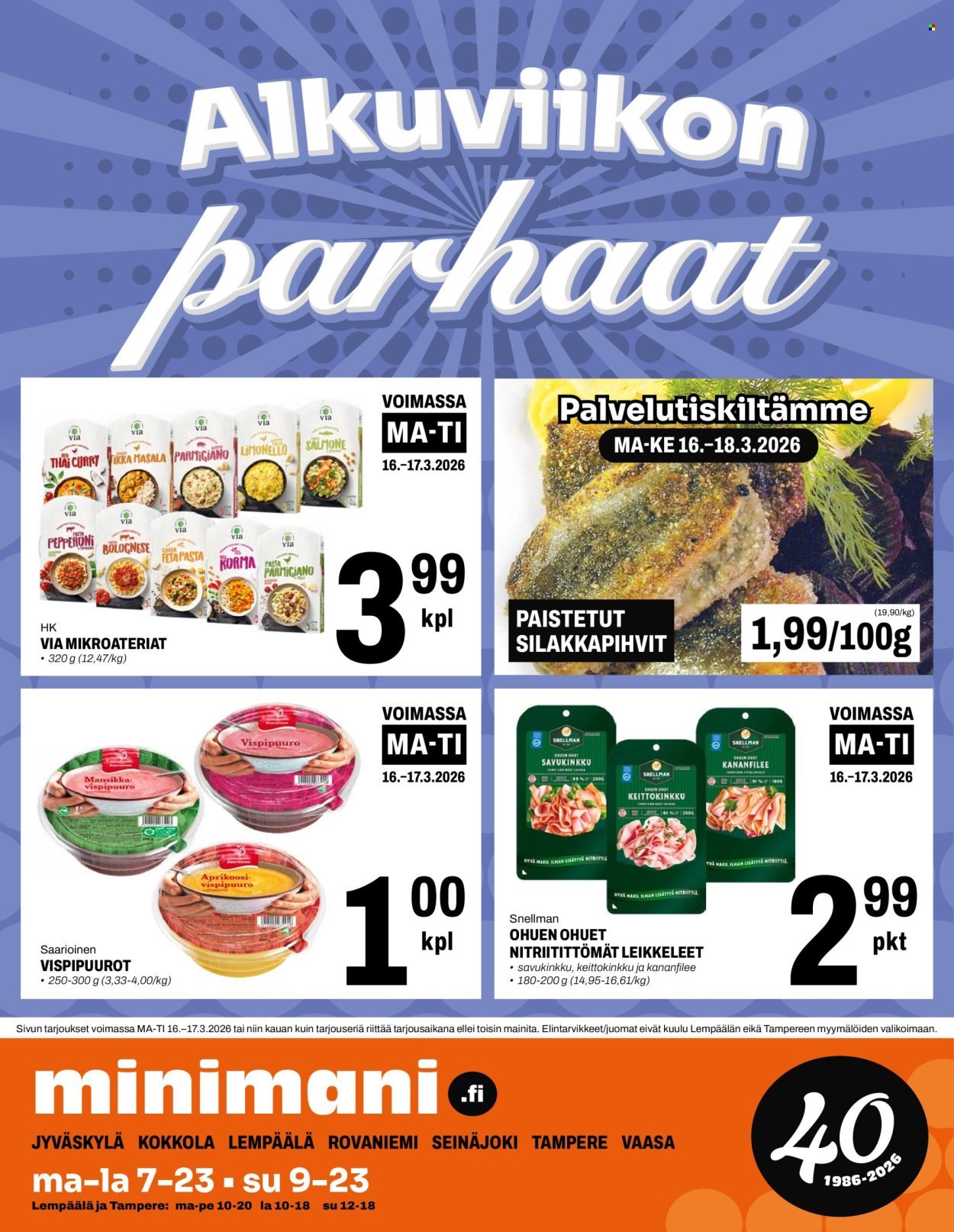 MINIMANI tarjoukset - Alkaen KE 11.3.2026