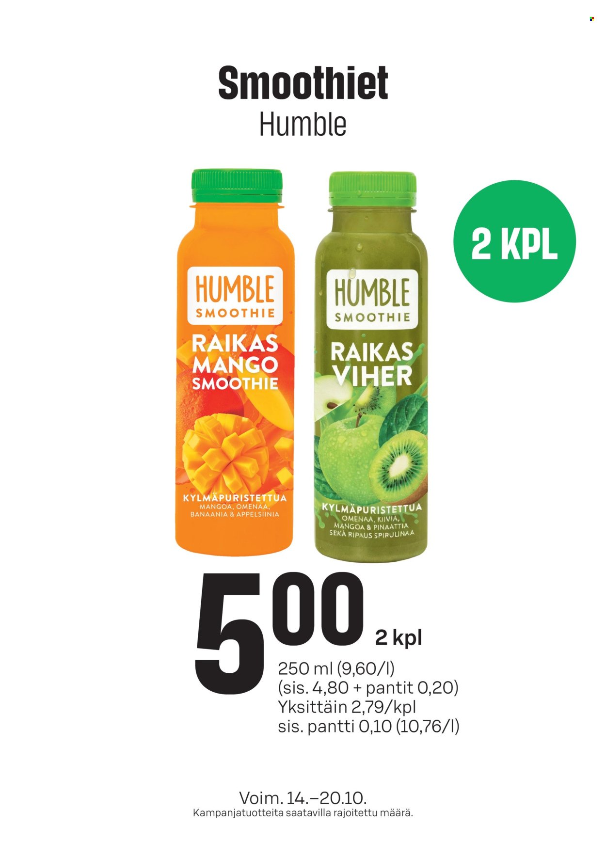 S-MARKET tarjoukset - Humble smoothiet