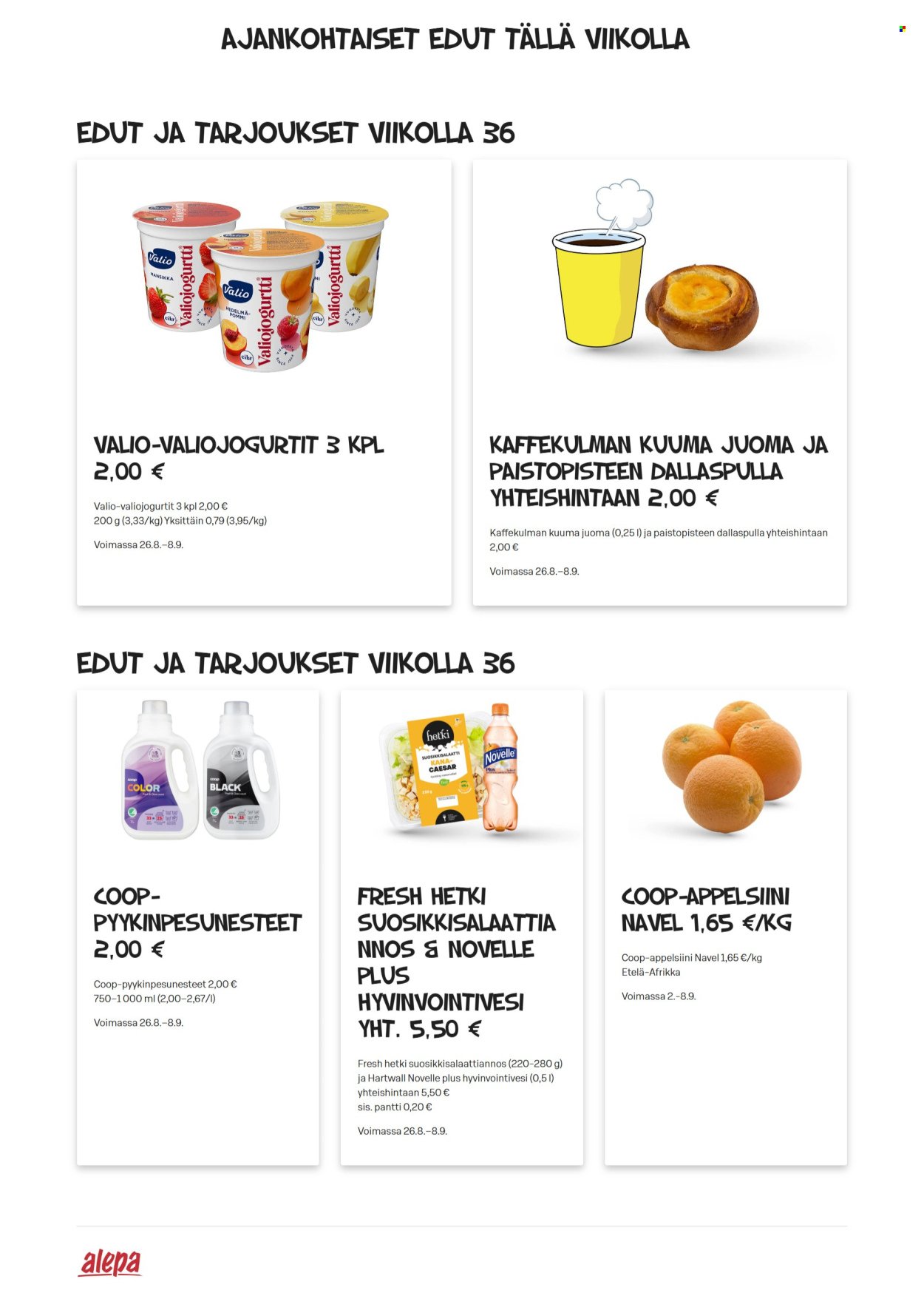 ALEPA tarjoukset - Alkaen KE 2.9.2026