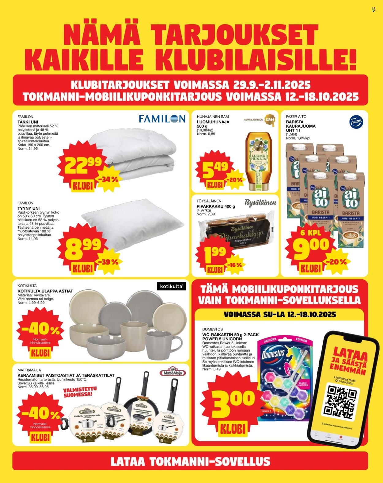 TOKMANNI tarjoukset - Tarjoussanomat (2025-10-13 - 2025-10-19)