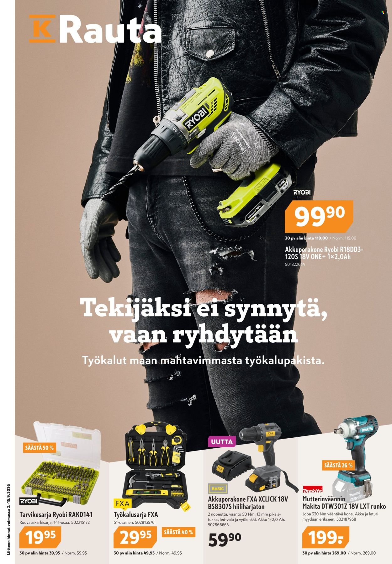 K-RAUTA tarjoukset - Alkaen KE 2.9.2026