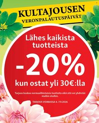 KULTAJOUSI tarjoukset - Alkaen PE 4.9.2026
