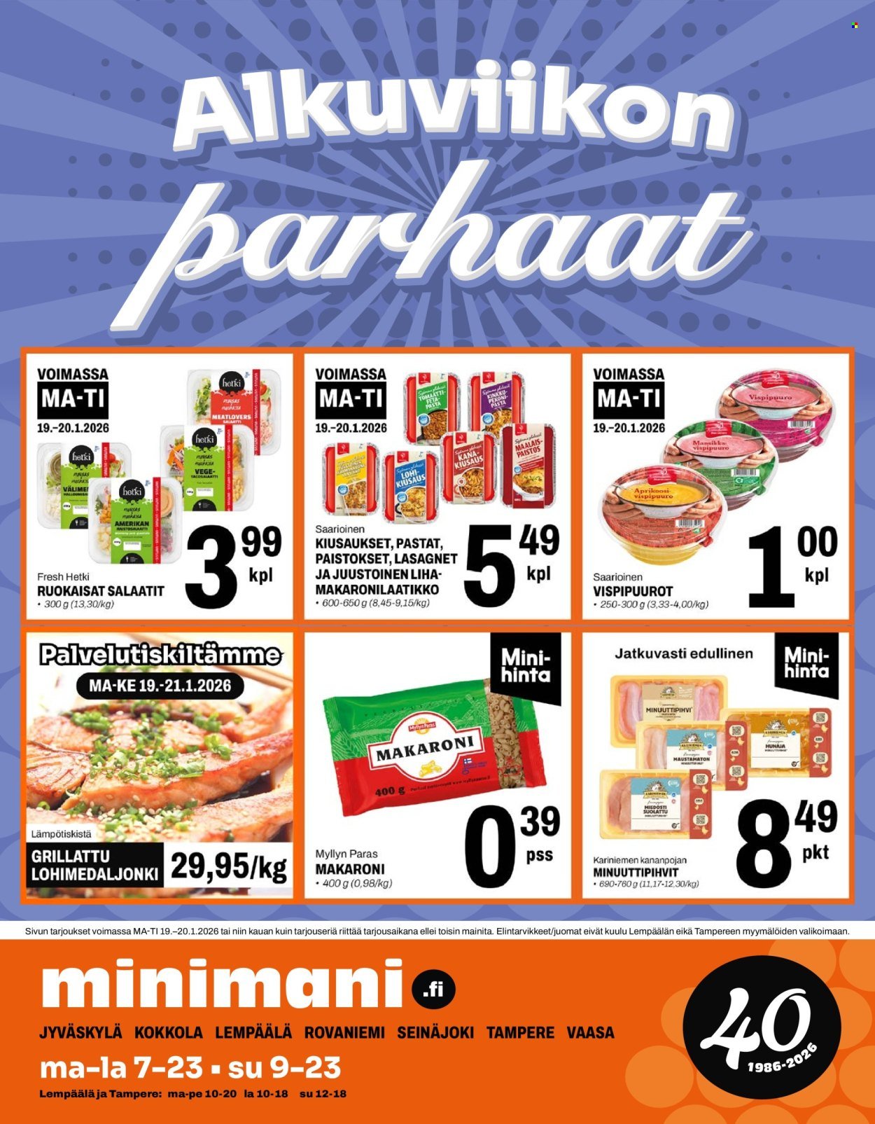 MINIMANI tarjoukset - Alkaen MA 19.1.2026