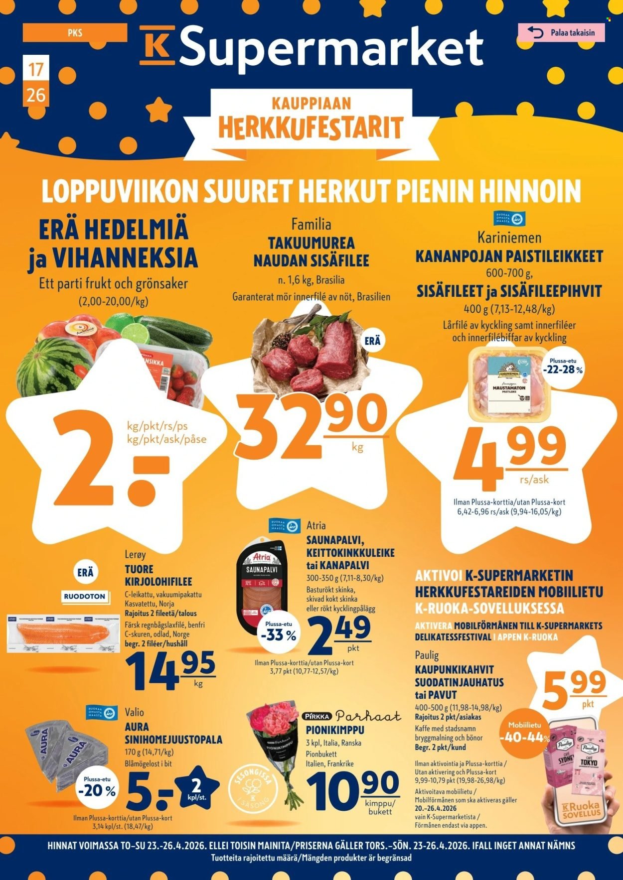 K-SUPERMARKET tarjoukset - Kauppiaan herkkufestarit