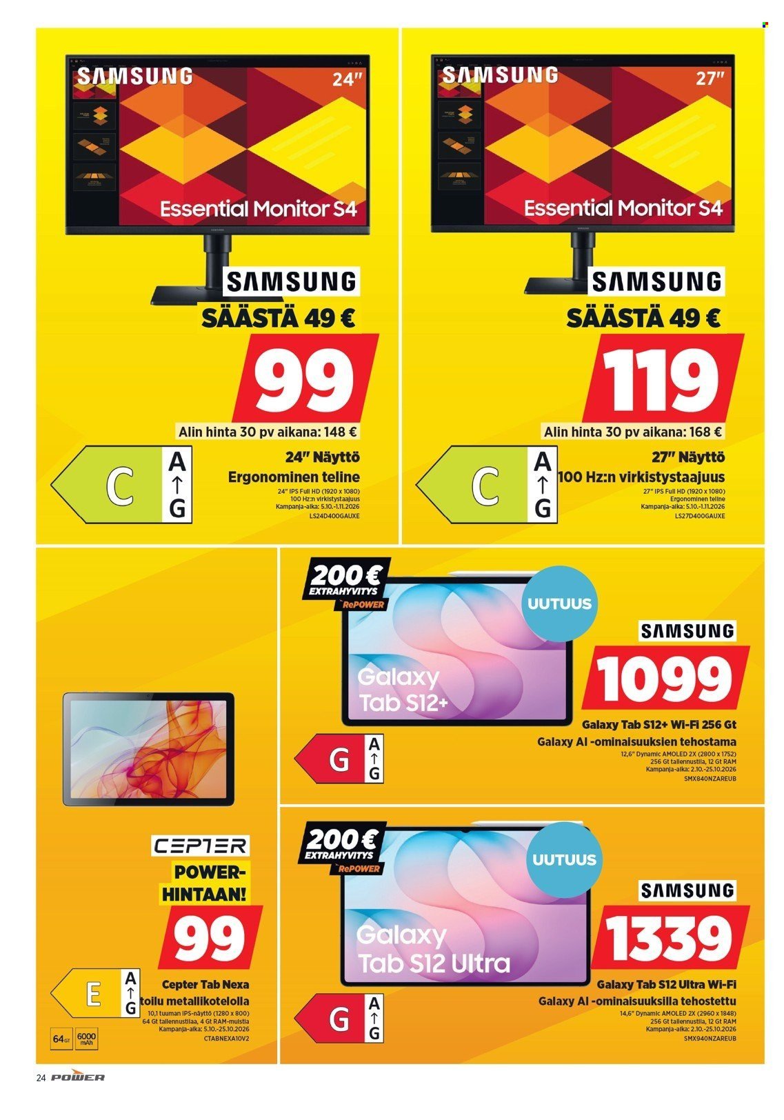 POWER tarjoukset - Alkaen MA 5.10.2026