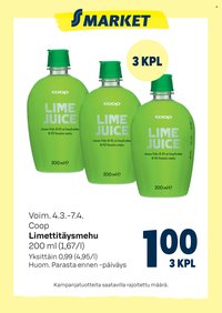 S-MARKET tarjoukset - Limettitaysmehu