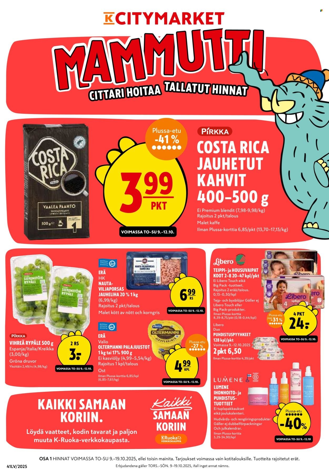 K-CITYMARKET tarjoukset - Alkaen TO 9.10.2025 (2025-10-09 - 2025-10-19)