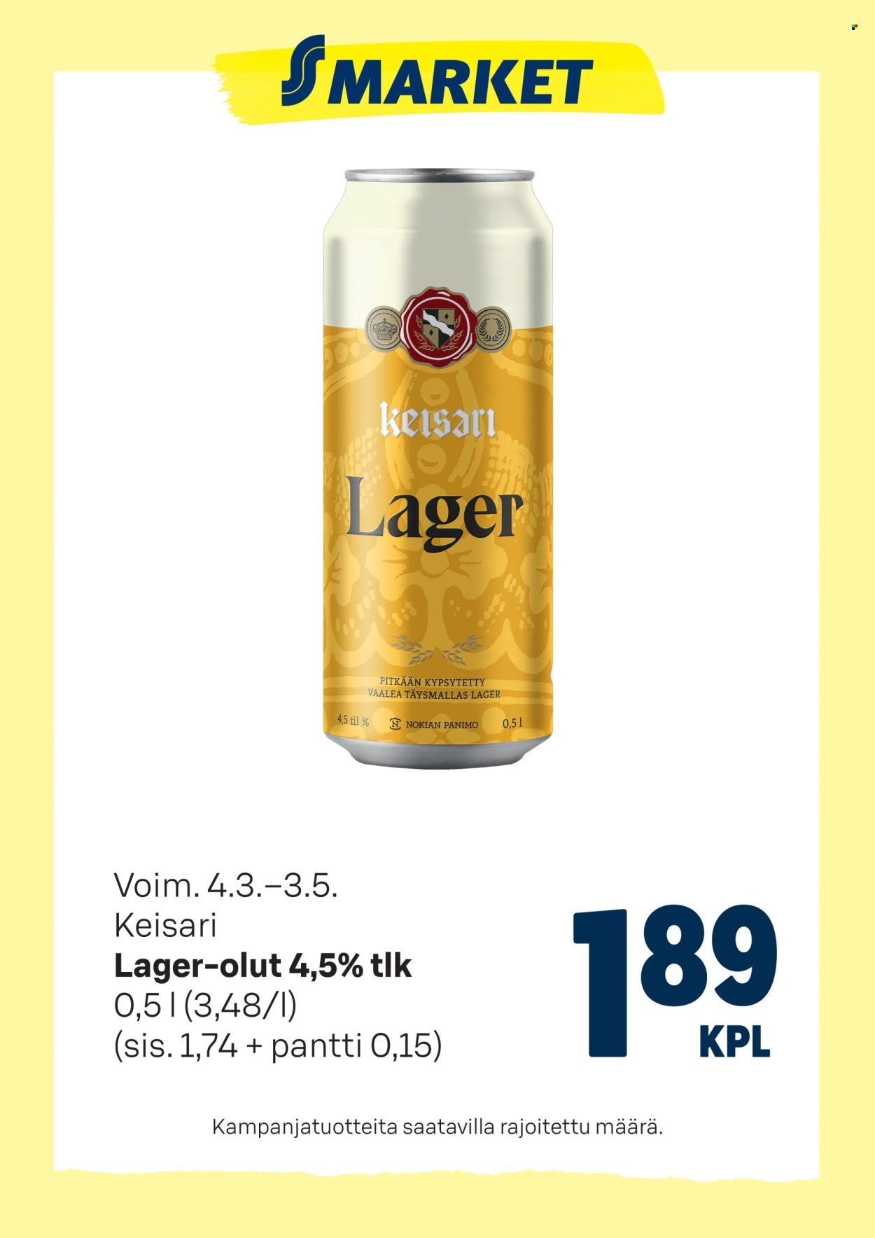 S-MARKET tarjoukset - Keisari lager-olut