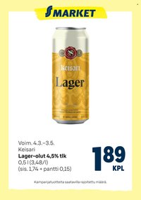 S-MARKET tarjoukset - Keisari lager-olut
