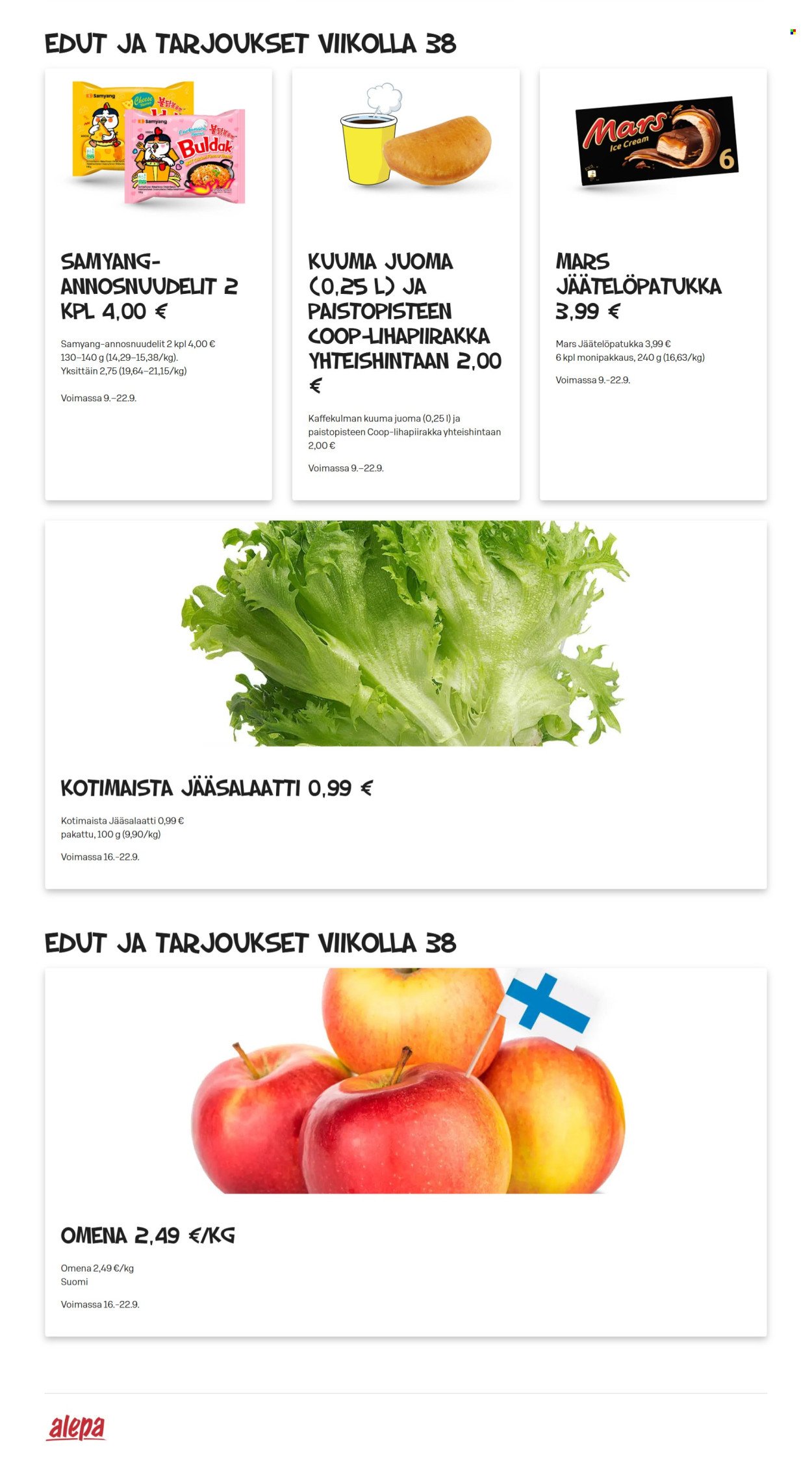 ALEPA tarjoukset - Alkaen KE 16.9.2026