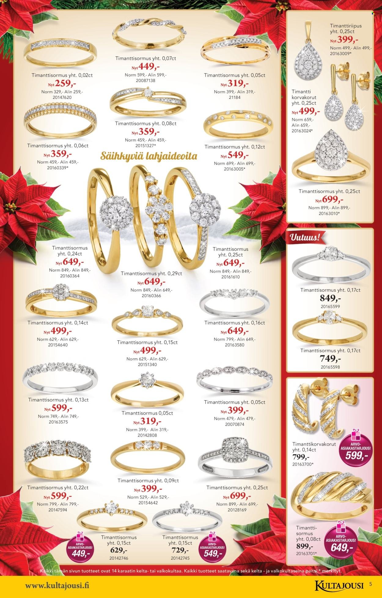 KULTAJOUSI tarjoukset - Joulu