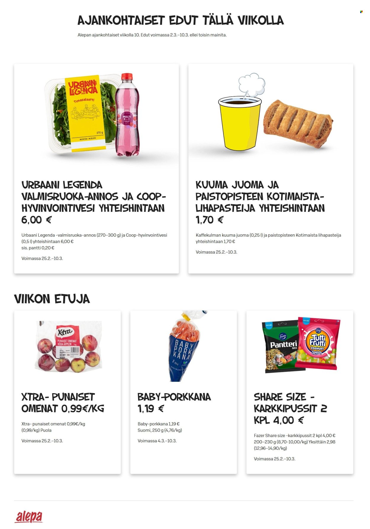 ALEPA tarjoukset - Alkaen MA 2.3.2026