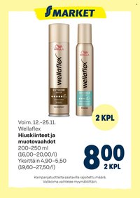 S-MARKET tarjoukset - Hiuskiinteet ja muotovaahdot (2025-11-12 - 2025-11-25)