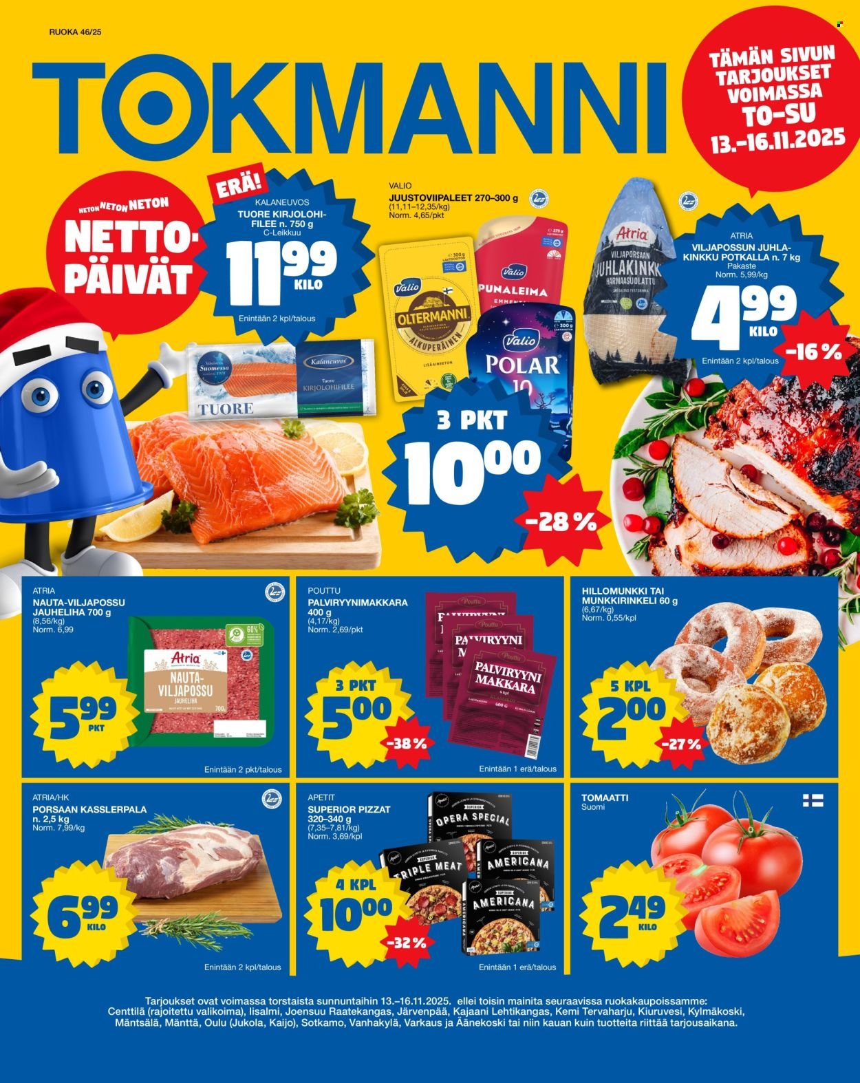 TOKMANNI tarjoukset - Ruokasanomat (2025-11-13 - 2025-11-16)