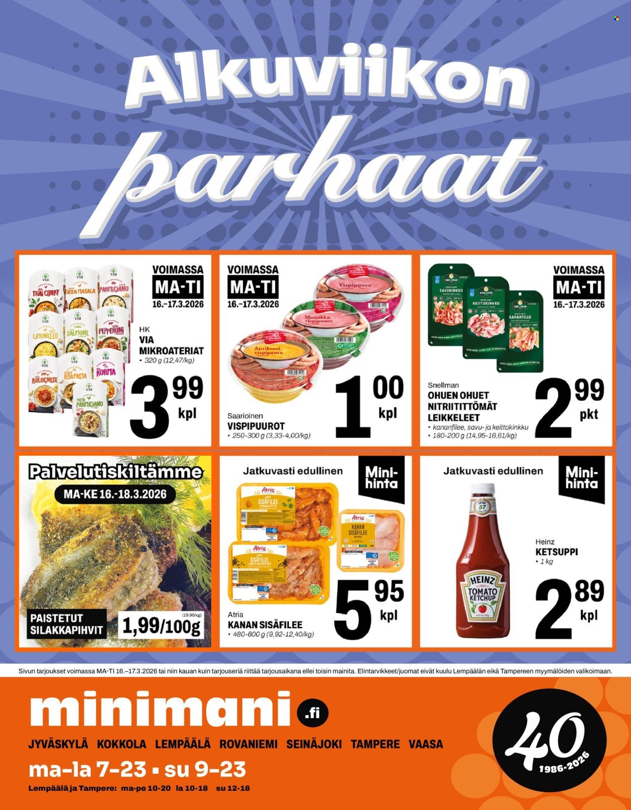 MINIMANI tarjoukset - Alkaen MA 16.3.2026