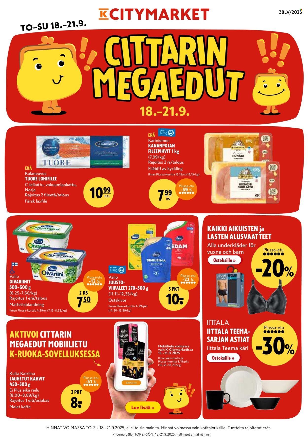 K-CITYMARKET tarjoukset - Alkaen TO 18.9.2025 (2025-09-18 - 2025-09-21)