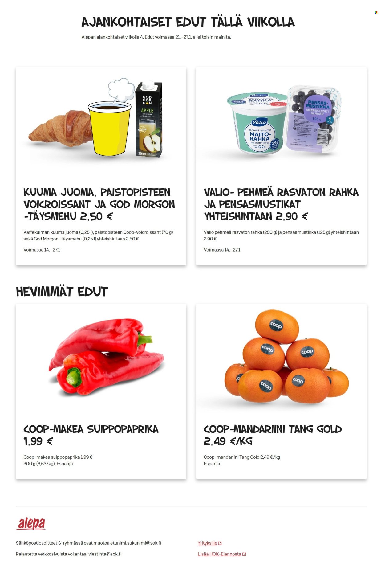 ALEPA tarjoukset - Alkaen KE 21.1.2026