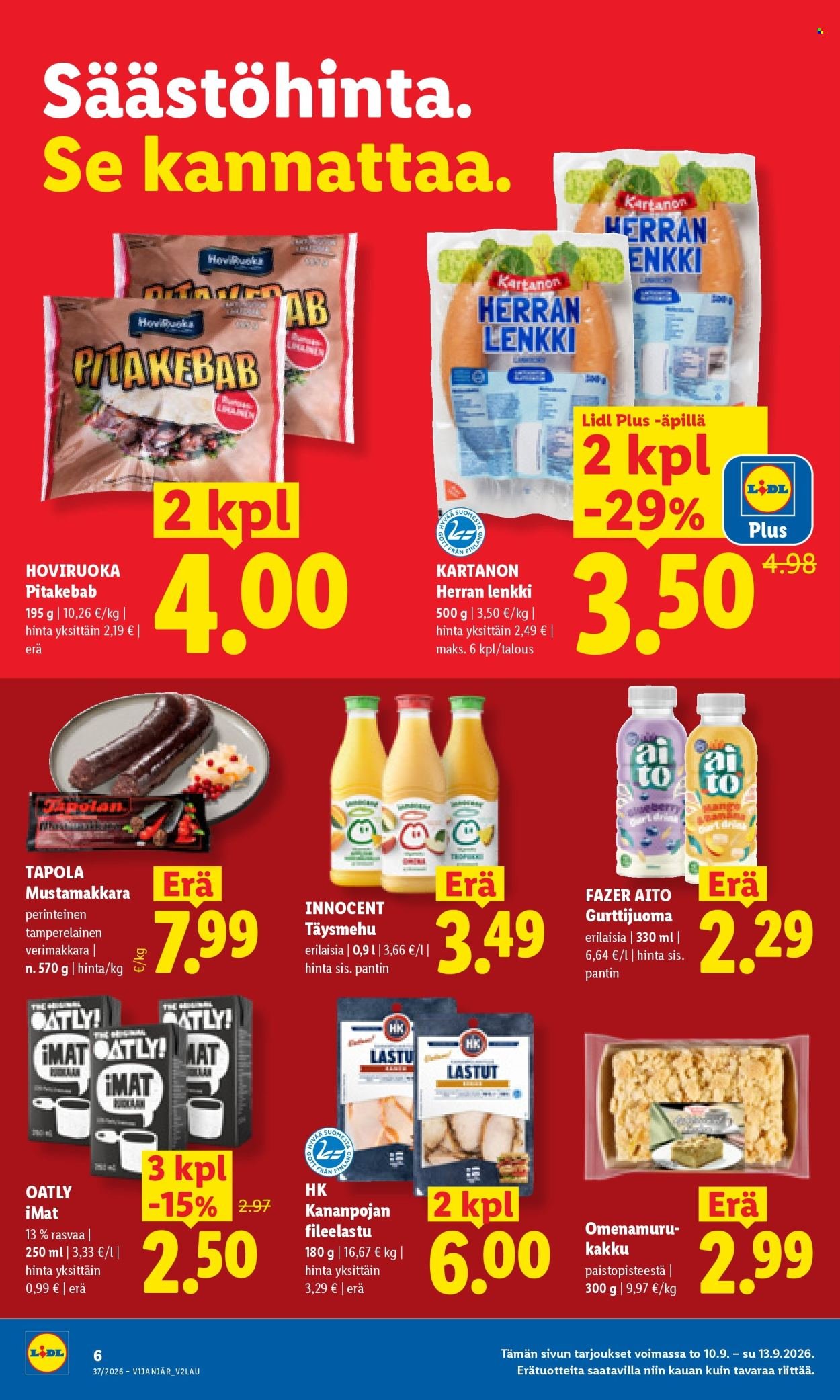 LIDL tarjoukset - Alkaen TO 10.9.2026