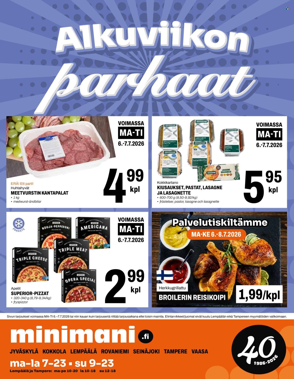 MINIMANI tarjoukset - Alkaen KE 1.7.2026