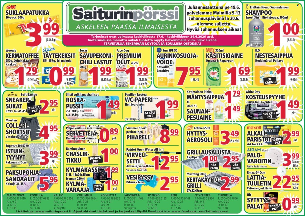 SAITURINPÖRSSI tarjoukset - Alkaen KE 17.6.2026