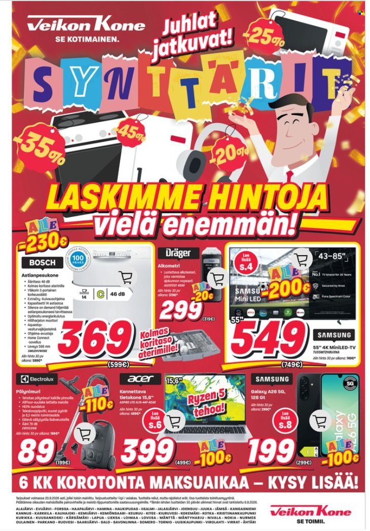 VEIKON KONE tarjoukset - Alkaen MA 7.9.2026