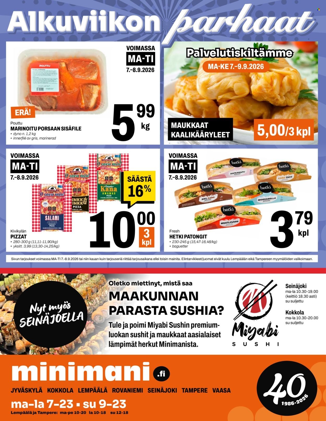 MINIMANI tarjoukset - Alkaen KE 2.9.2026