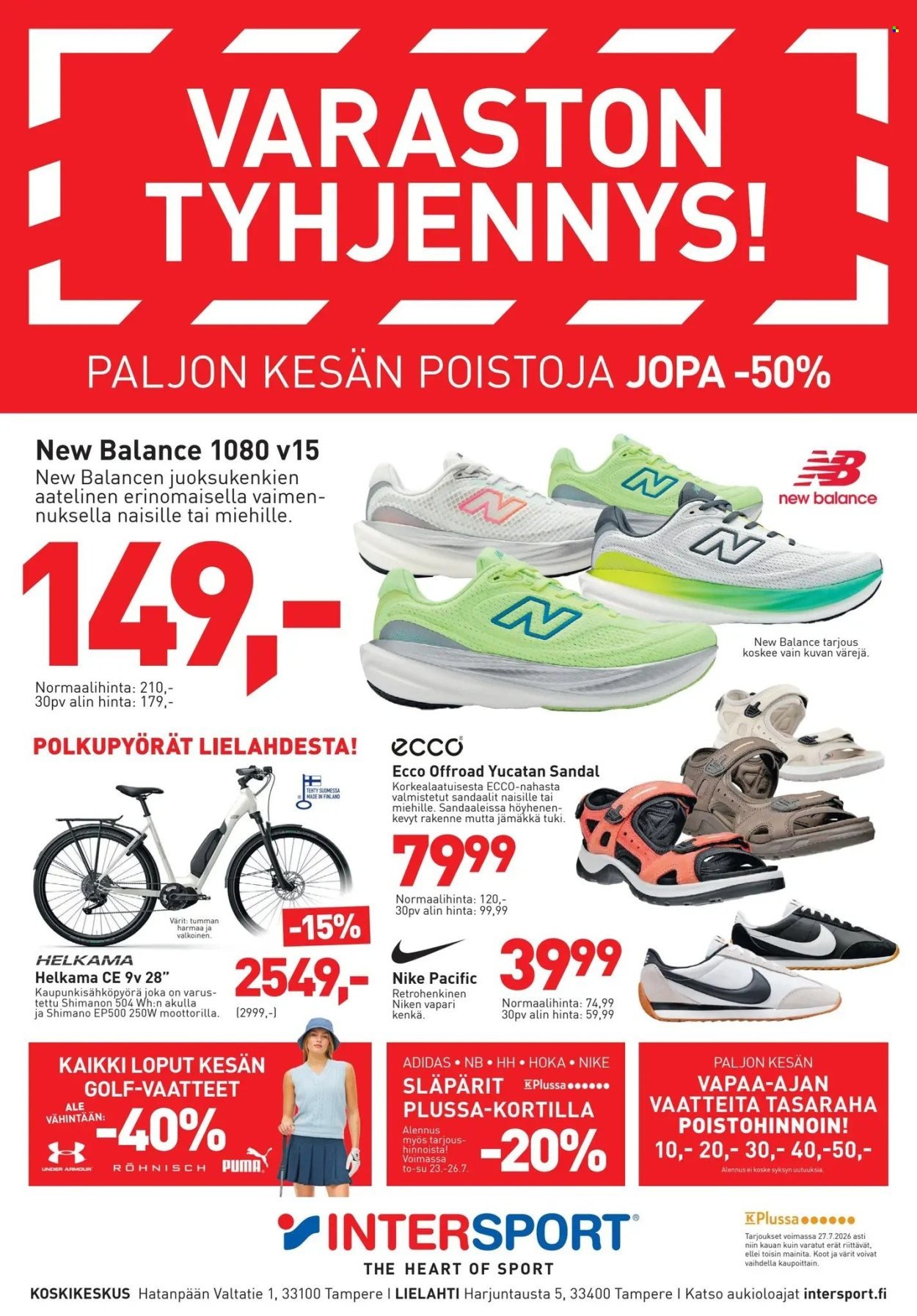 INTERSPORT tarjoukset - Varaston tyhjennys