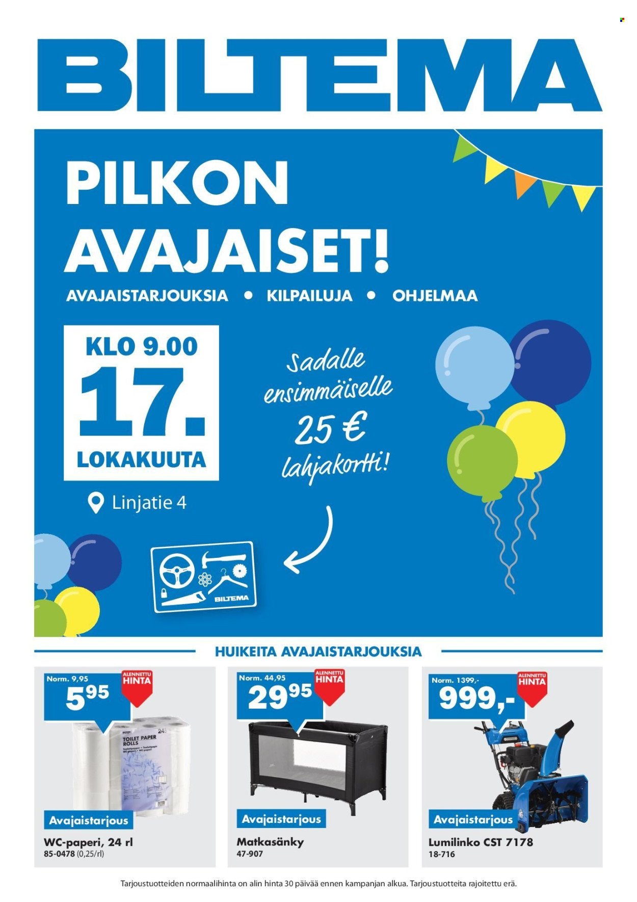 BILTEMA tarjoukset - Alkaen LA 17.10.2026
