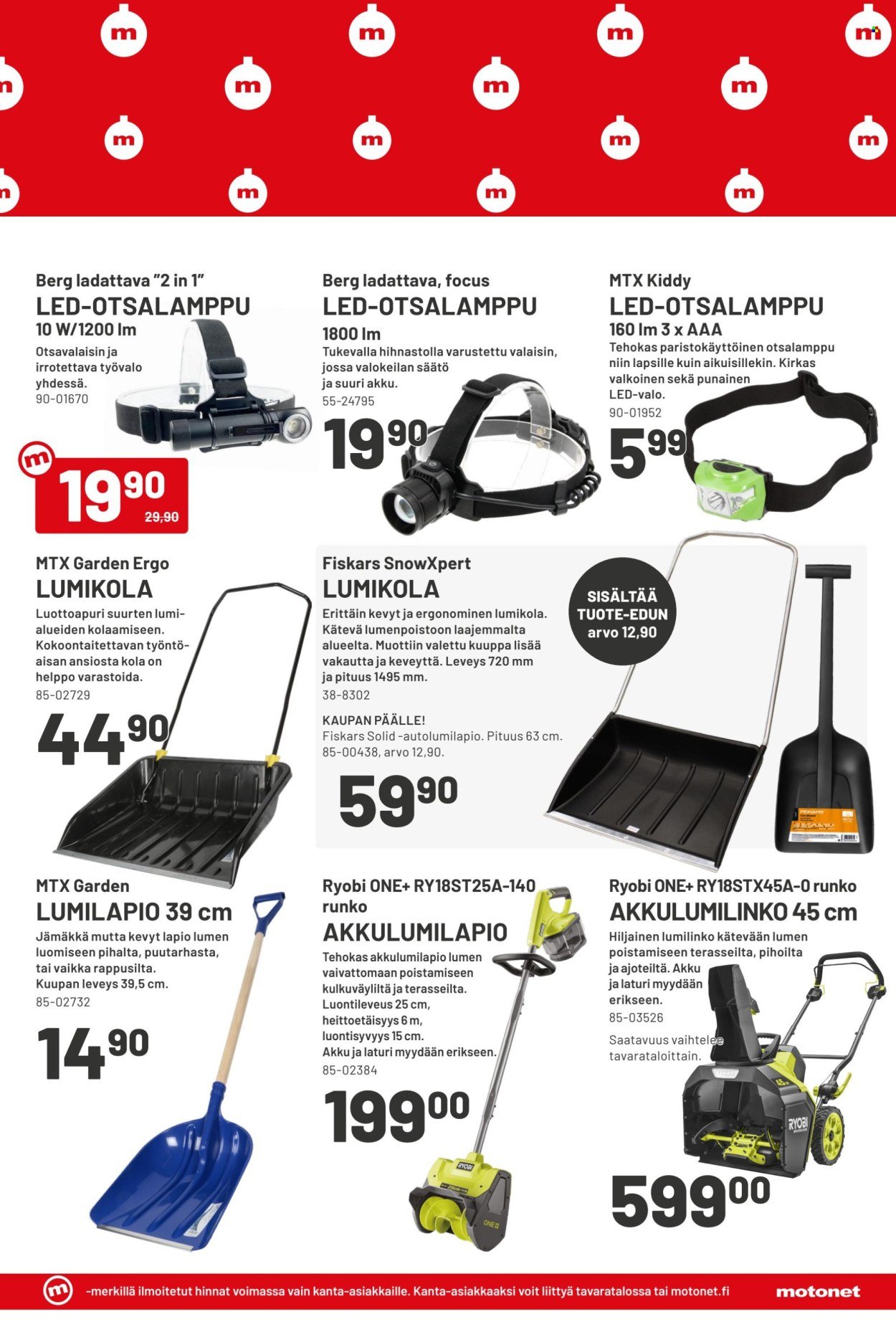 MOTONET tarjoukset - Lahjoja tekemiseen?