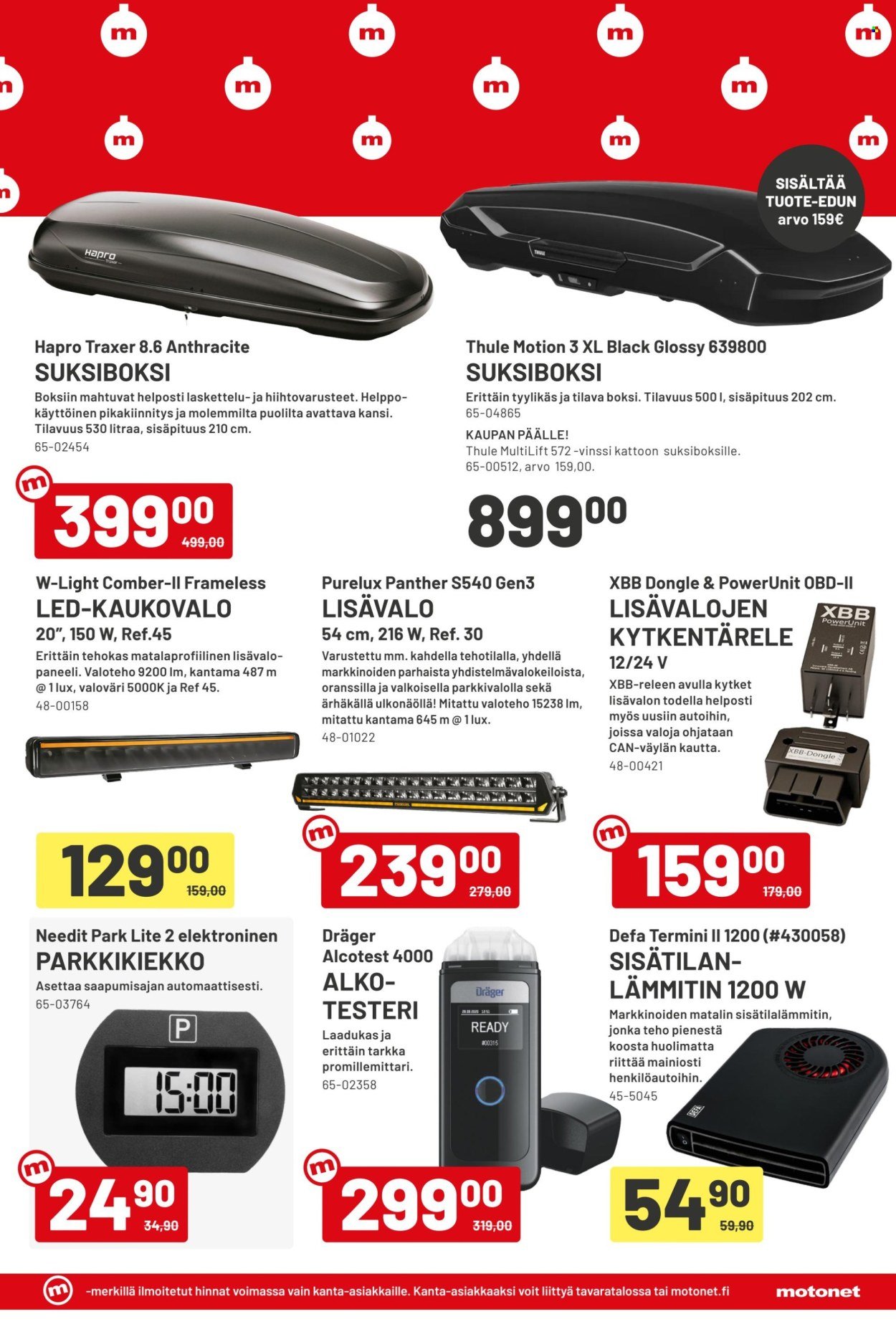 MOTONET tarjoukset - Lahjoja tekemiseen?