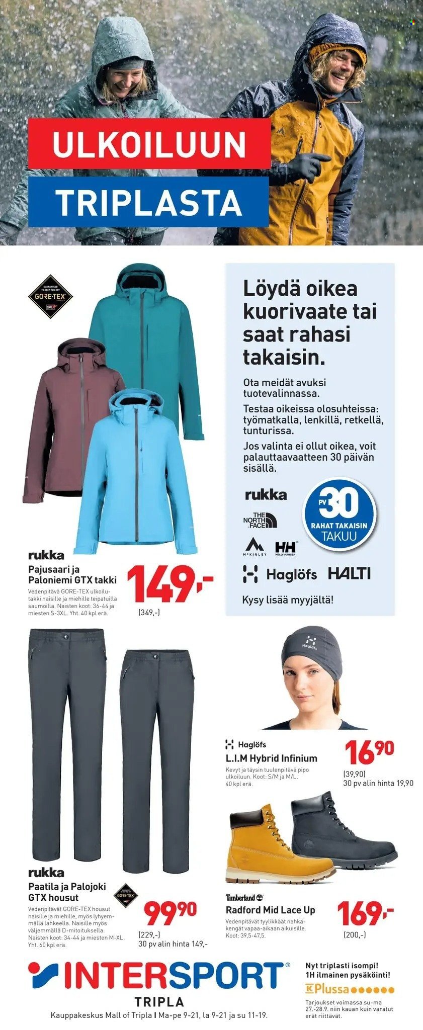 INTERSPORT tarjoukset - Ulkoiluun Triplasta