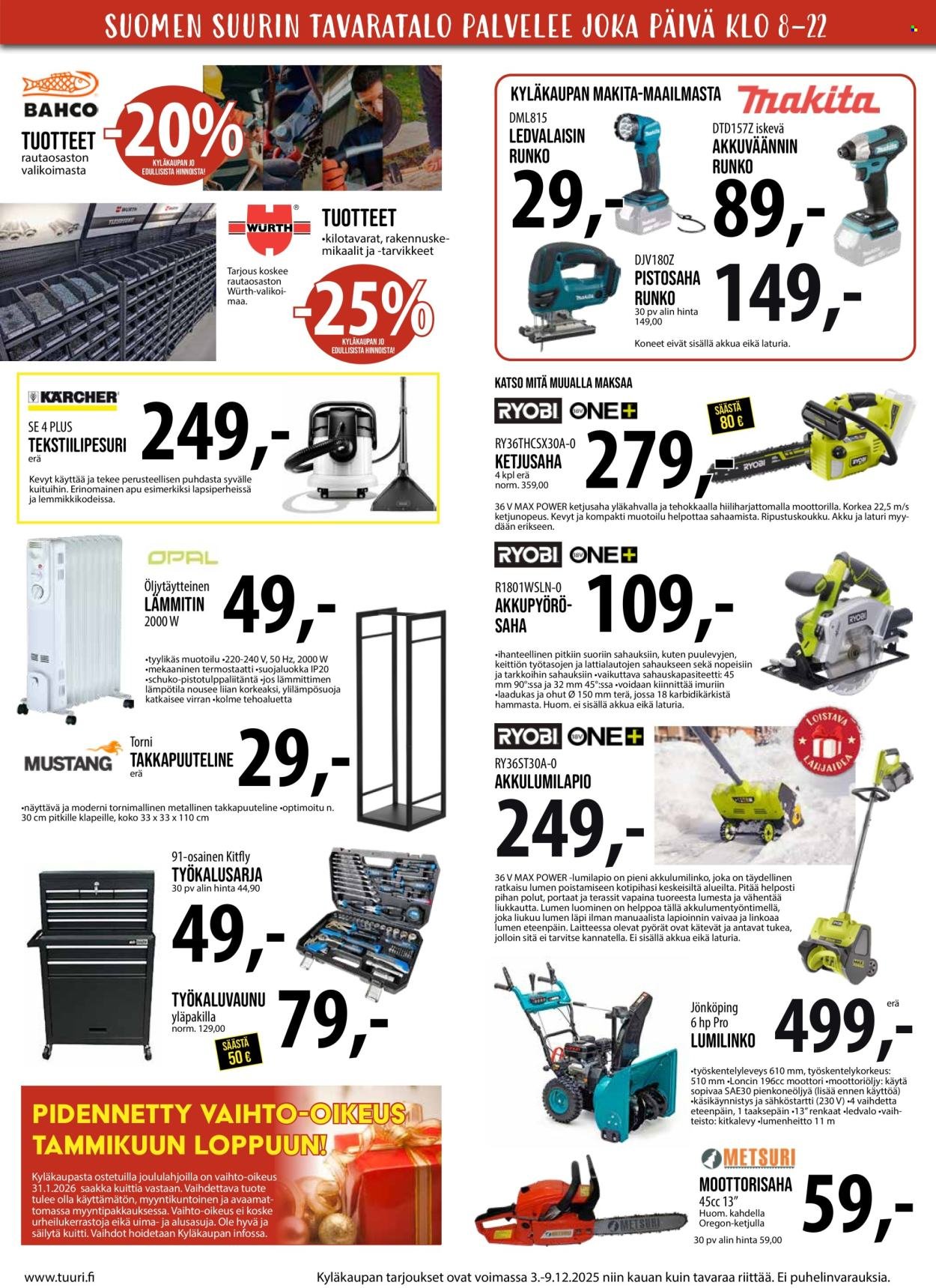 TUURI tarjoukset - Alkaen KE 3.12.2025
