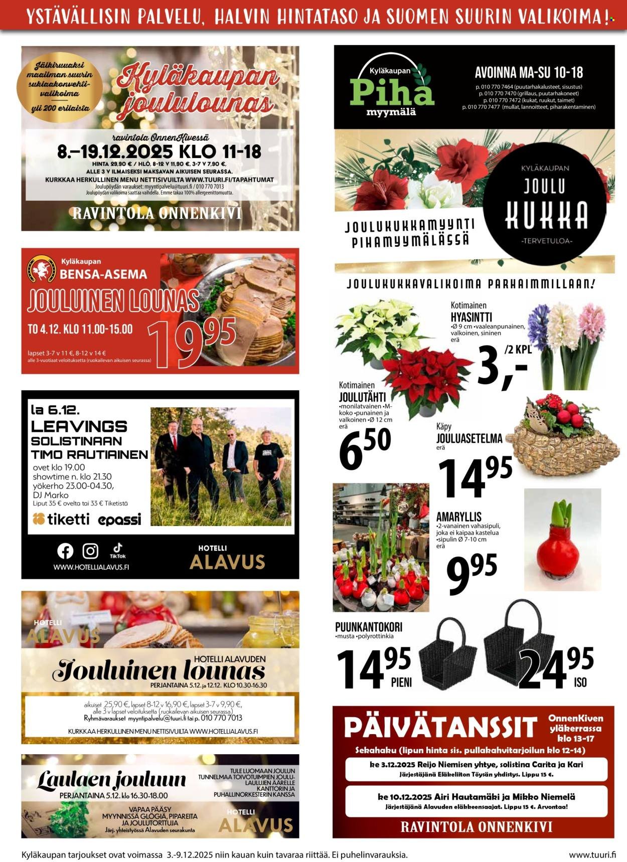 TUURI tarjoukset - Alkaen KE 3.12.2025