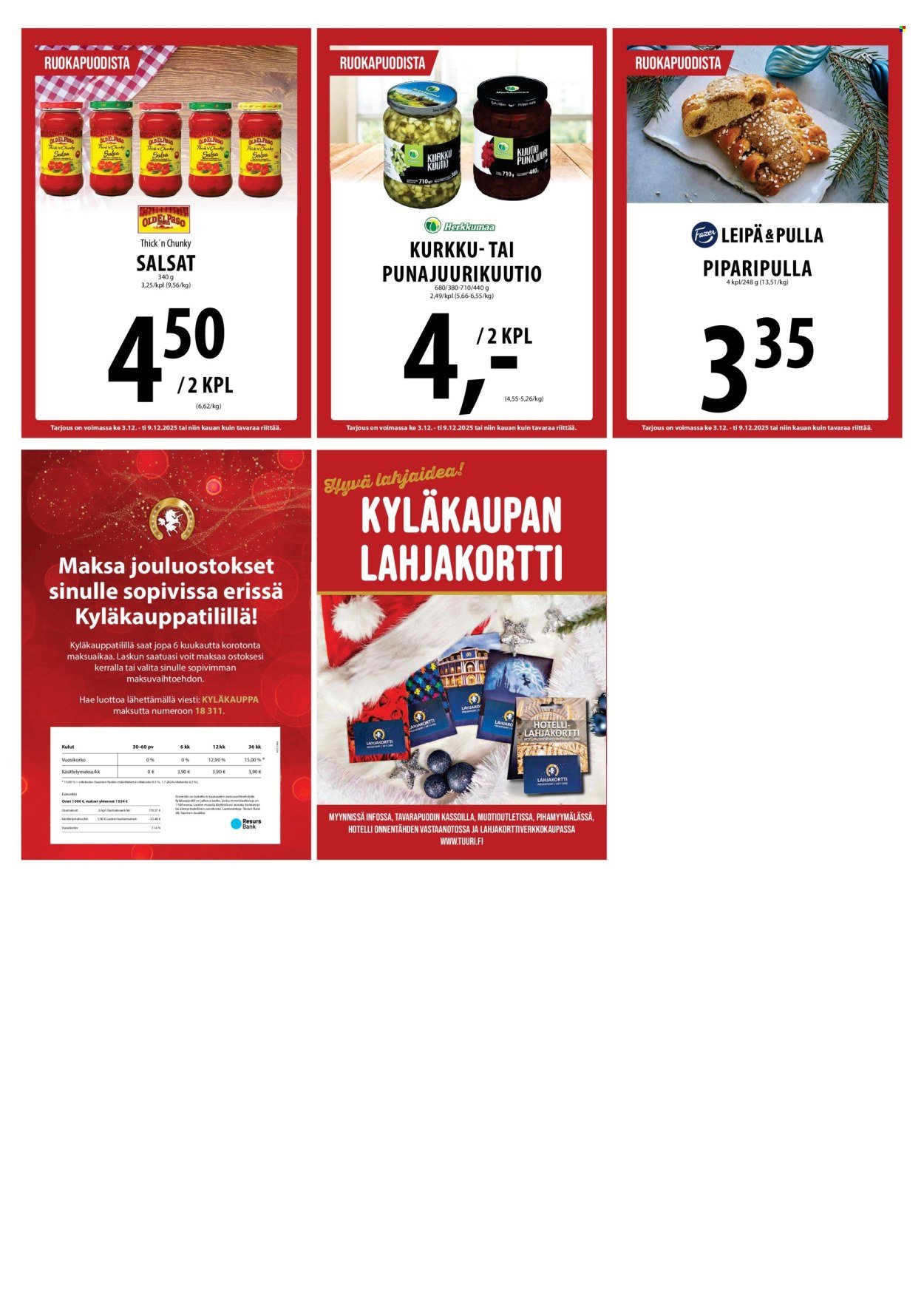 TUURI tarjoukset - Alkaen KE 3.12.2025