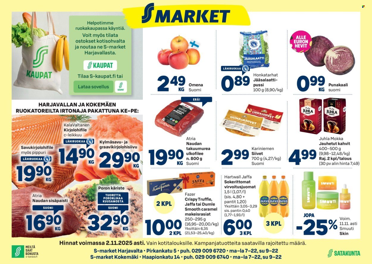 S-MARKET tarjoukset - Harjavalta ja Kokemaki (2025-10-29 - 2025-11-02)