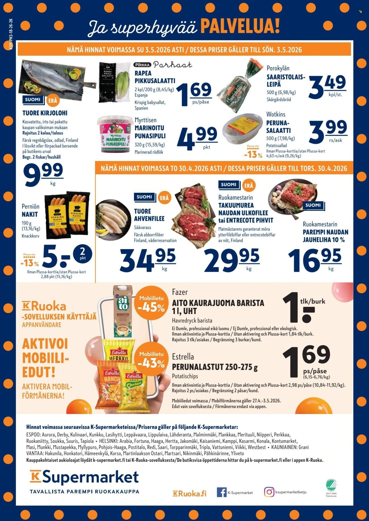 K-SUPERMARKET tarjoukset - Tavallista parempaan vappuun